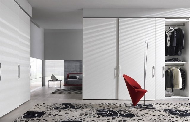 šatník s posuvnými dverami biele nápady EASY CRS MisuraEmme moderné šatníkové posuvné dvere biele nápady EASY CRS MisuraEmme