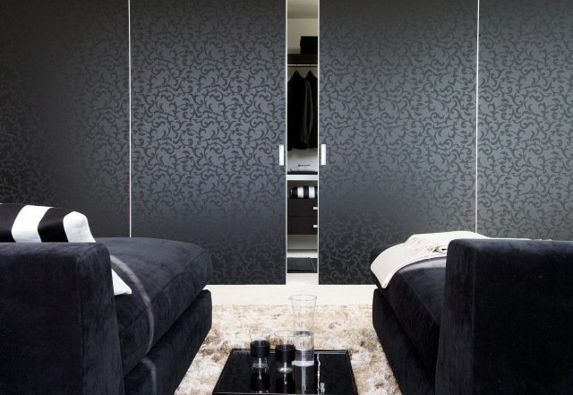 šatníková skriňa posuvné dvere kvetinový vzor čierna quadra albed moderná šatníková skriňa posuvné dvere kvetinový vzor čierna quadra albed