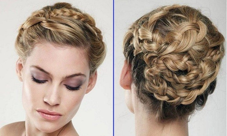 niekoľko vrkočov v rovnom účese plesové účesy-zapletaný účes-vrkôčiky-malé-updo-boho-chic