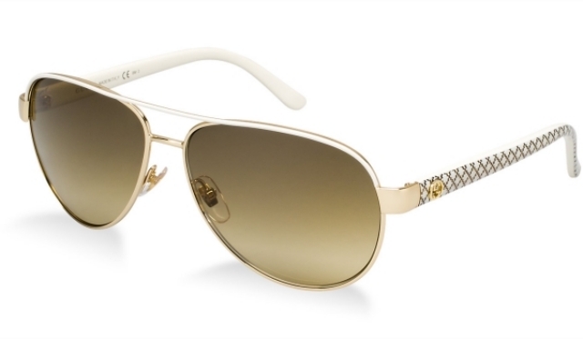 Okuliare Gucci-white-mesh-temples-aviator