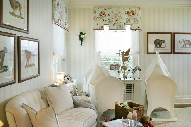 hojdačky detské nápady pre detskú izbu pre dvojčatá