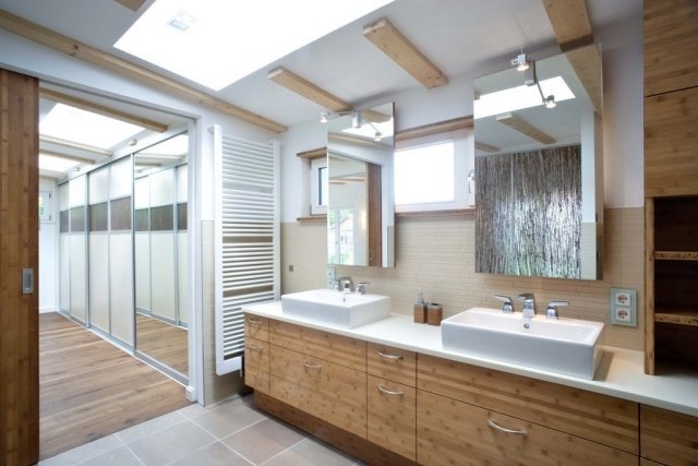 kúpeľňa-rustikálny-svetlík-drevo-márnosť-márnosť-dvojitá márnosť