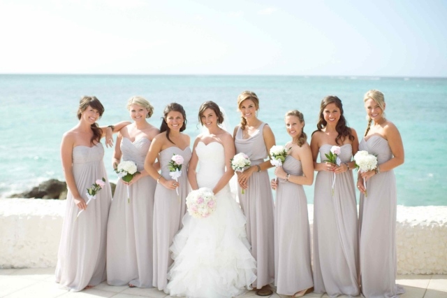 taupe svetlo dlhé šaty pre družičku šifón pláž svadba taupe-svetlé-dlhé-šaty pre družičku-šifón-pláž-svadba