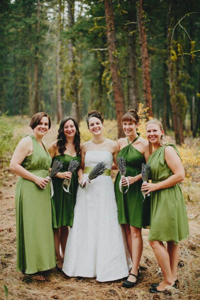 zelená družička oblieka rôzne vzory šaty zelenej družičky-rôzne-vzory