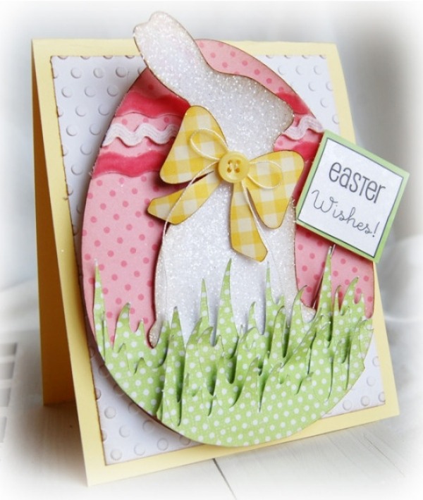 Veľkonočný zajačik pohľadnice-motívy jarných motívov