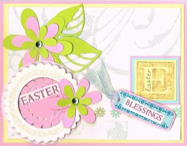 krásna karta zdobiť veľkonočné nápady nápady kvety