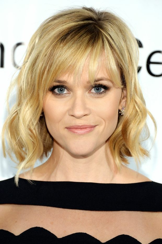 Úplná ofina vlní nápady na blond vlasy nápady pre blond vlasy, hviezdy Reese Witherspoon