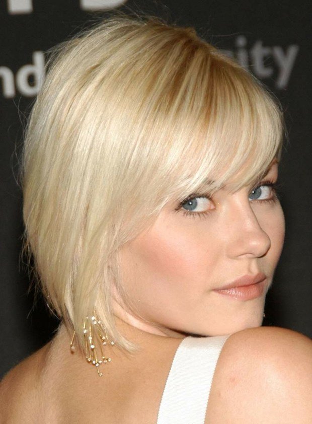 Účesy bobu po bradu s blond vlasmi hranatej tváre Bob účesy blond vlasy uhlová tvár boky ofina