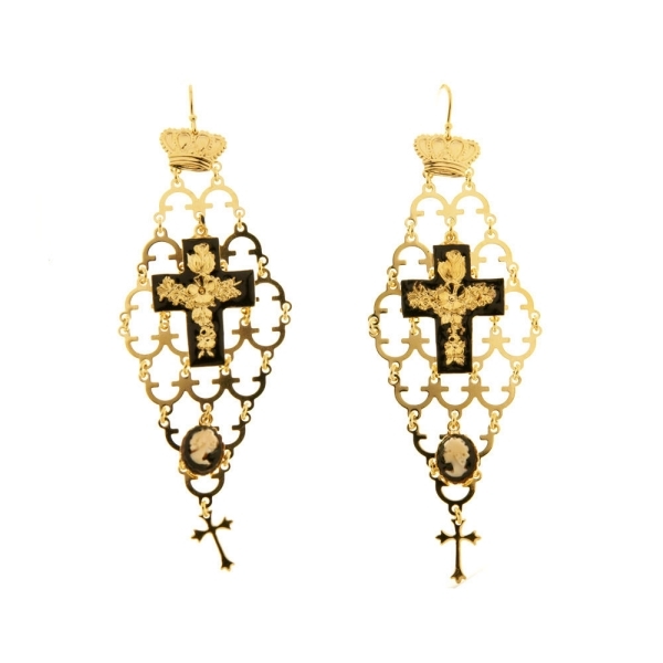 Krížové ozdoby z kovu s cameo cross-design-náušnice-dlhé-ornamenty-design