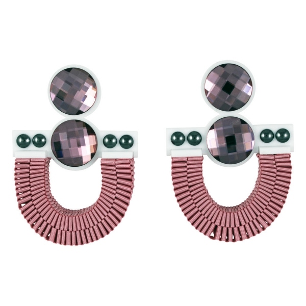 Tvar zatmenia vo fialovej a ružovej farbe s kamienkami Swarovski zatmenie-náušnice-ružové-swarovski-kryštály-dizajn
