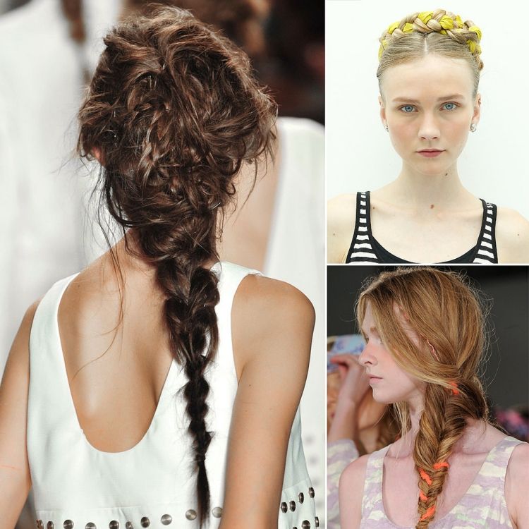 nápady-pletené účesy-prehliadkové mólo-módna show-moderné-akcenty