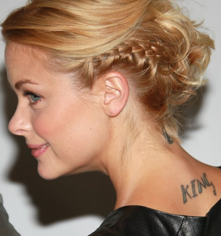 nápady na pletené účesy prízvuk-strana-krk-updo účes