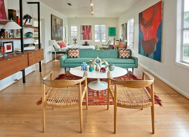 parketová doska moderná retro mix obývacia izba