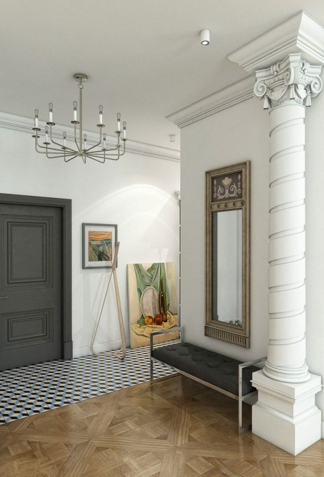 Na parketových a doskových podlahách sú umiestnené viktoriánske štukové dekoračné lustre