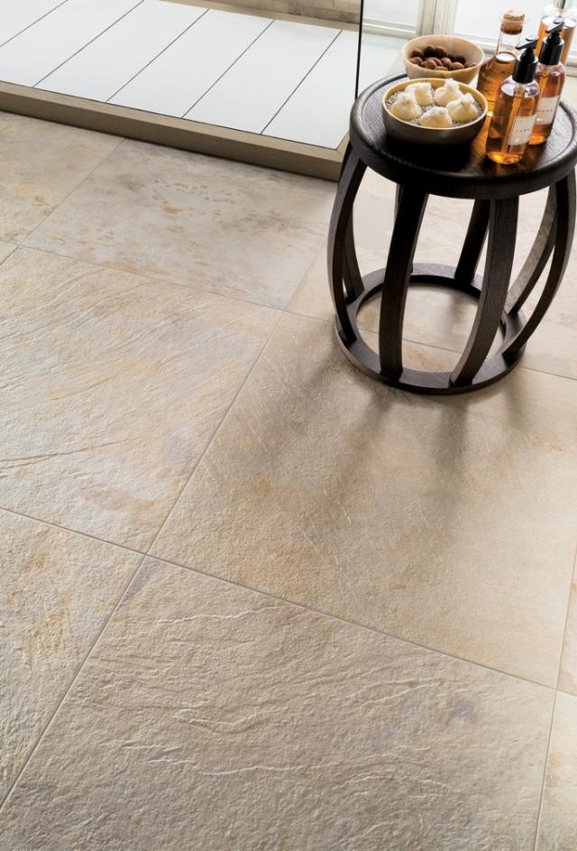 ardesie príklad kúpeľňového dizajnu podlahy kameninová dlažba béžová