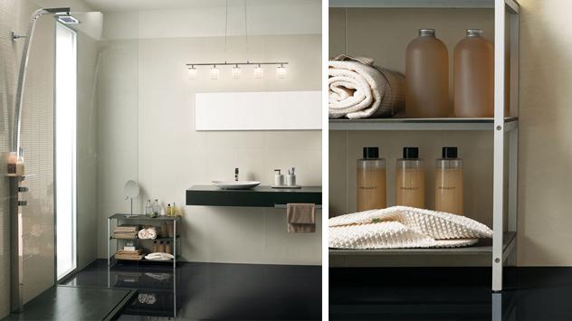 Príklad čiernobieleho dizajnu kúpeľne BW