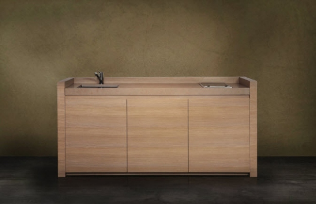 Vatel HVL Dizajnové riešenie dreveného kuchynského bloku Mini kuchyňa Kompaktný varný ostrovček