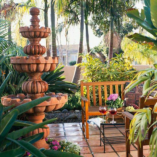 Navrhnite záhradnú fontánovú terasu