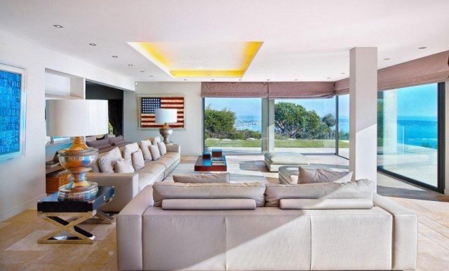 Osvetlenie obývačky integrovaná svetelná barová stropná sedacia súprava s vankúšmi