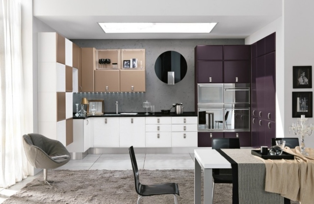 nápady na moderný dizajn-dvere skriniek farebné kombinácie pre kuchyňu