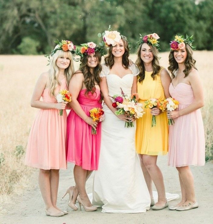 Dievčenské šaty-šaty po kolená-šaty pre družičku-farebné