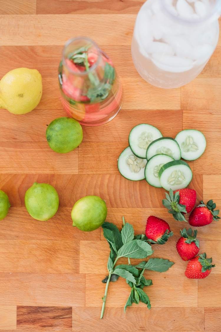 Detoxikačné nápoje-recepty-jahody-mäta-uhorky