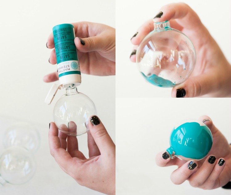 Remeselné nápady na Vianoce -Vianoce-ozdoby-návod-Vianočné gule-sklo-transparentné-fa% cc% 88rben