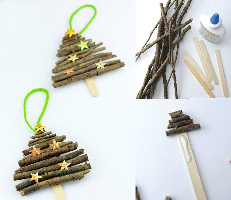 Remeselné nápady-vianoce-vianočné dekorácie-deti-prírodné-materiály-vianočný stromček-dekorácia