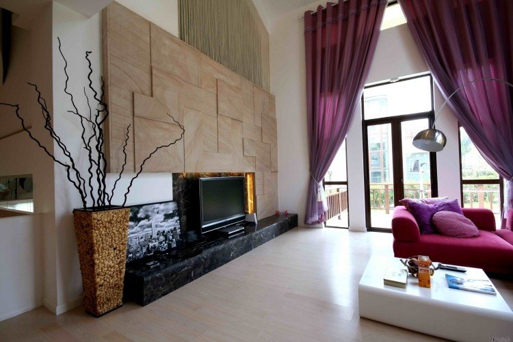 Nápady na dekoráciu pre dizajn steny obývačky-3d-stenové panely-drevený vzhľad