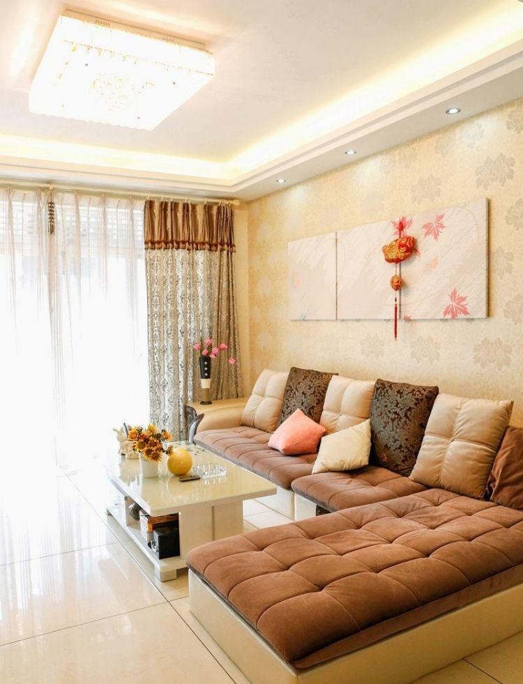 nápady na dekoráciu-obývacia izba-priestor na sedenie-led-osvetlenie-strop