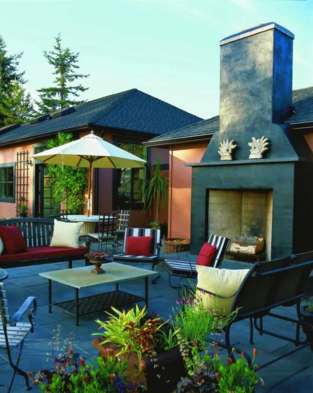 vonkajší krb terasa záhradný krb železný nábytok Nápady pre vonkajší krb terasa záhradný krb železný nábytok