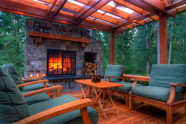 kamenný krb krb záhrada krytá terasa Nápady na krb kamenný krb záhrada krytá terasa