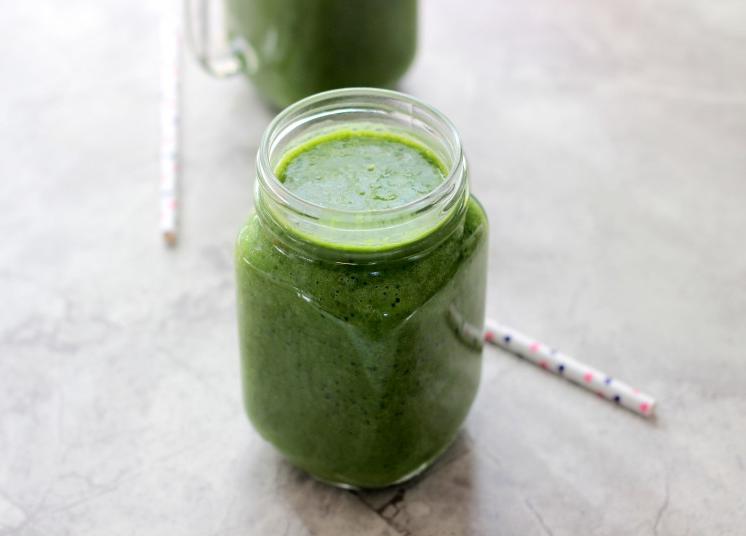 zelené detoxikačné smoothie recepty banán-špenát-stévia