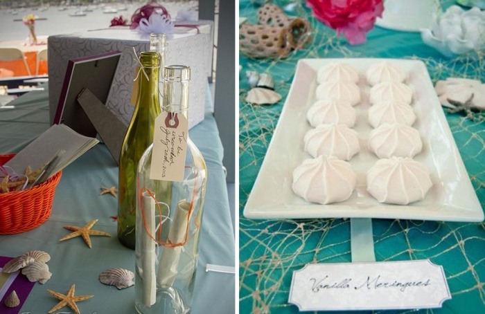dekorácia stola-pláž-svadba-svadobná sprcha-pusinky-pusinky-chutné