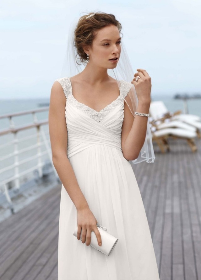 Ľahké šifónové šaty s organzovým závojom šifónové šaty-nevesta-nápady-2014-leto