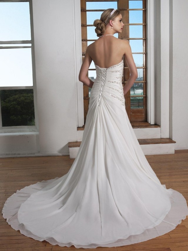 Elegantné zaväzovanie podprsenky na šnúrky šifón-svadobné-svadobné-šaty-2014-nápad