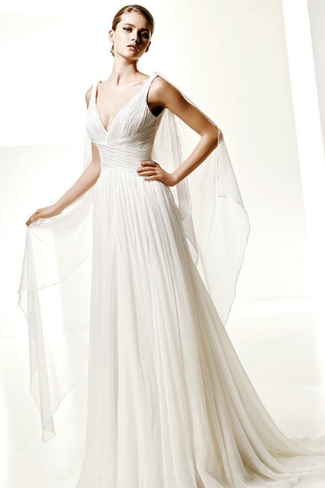 Elegantné šifónové šaty so závojom v šifónové dlhé šifónové šaty nevesta