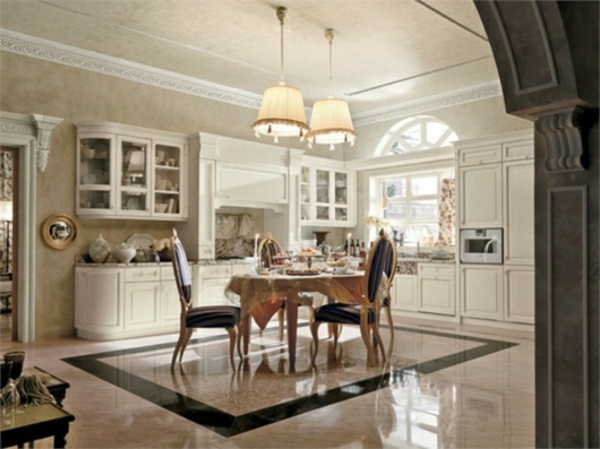 Mramorová dlažba Klasický dizajn kuchyne