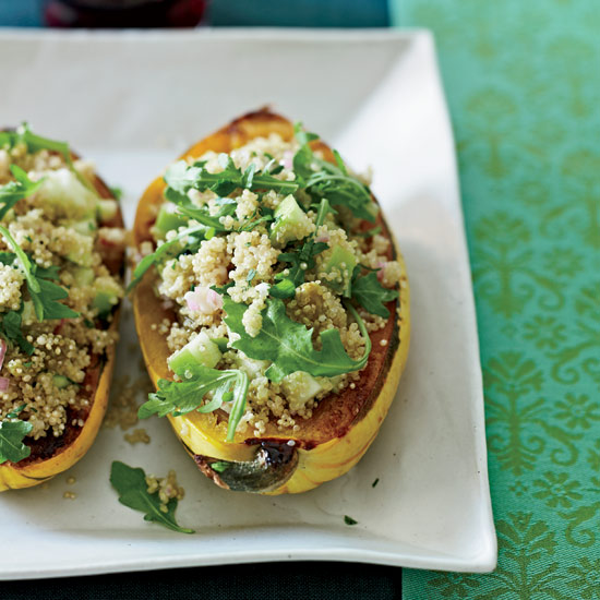 pečené delikatesné tekvice s quinoa šalátom a rukolou Rocket pečená-delikatesa-tekvica-quinoa-šalát