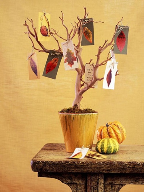 deco strom kvetináč nápady na jesennú výzdobu inšpirované prírodou Návrhy kvetináčov na dekoratívne stromčeky na jesenné dekorácie inšpirované prírodou