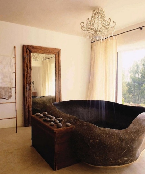 vintage dizajn riečnych kameňov ako dekorácia v interiéri