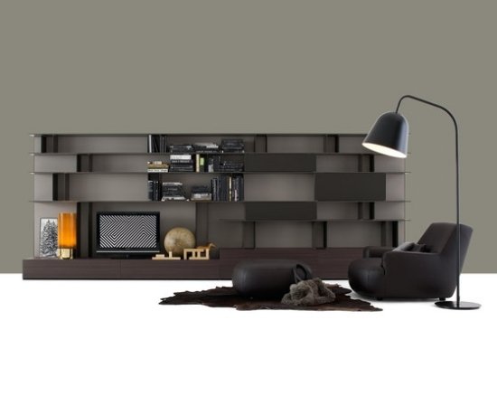 poliform skip design policového systému v modernom štýle