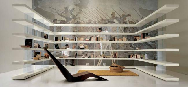 policový systém lago air white v modernom štýle