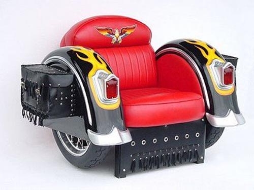 jedinečný dizajn kresla motocykel neobvyklých tvarov jedinečný dizajn kresla s neobvyklými tvarmi motocyklov