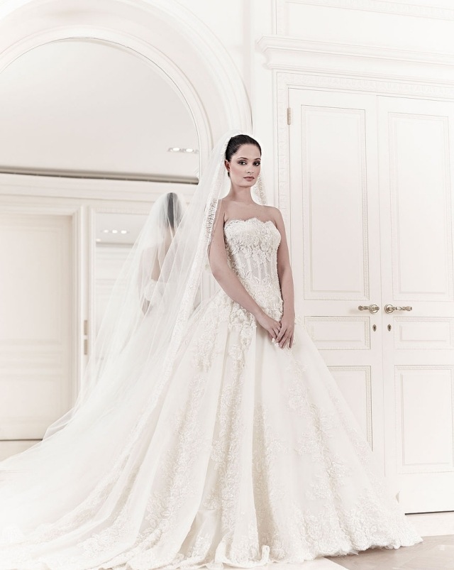 svadobné šaty 2014 zuhair murad čipka polopriehľadný živôtik z ramena svadobné šaty-2014-zuhair-murad-čipka-polopriehľadná korzet-bez ramien