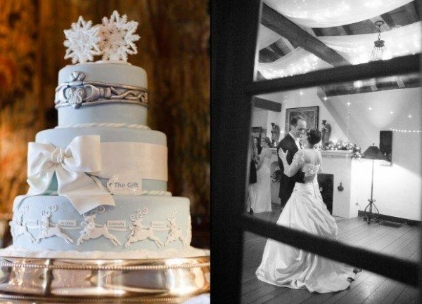 Zimná svadba - prečo si neužiť Vianoce krásne nápady-svadobná torta-vianočné dekorácie