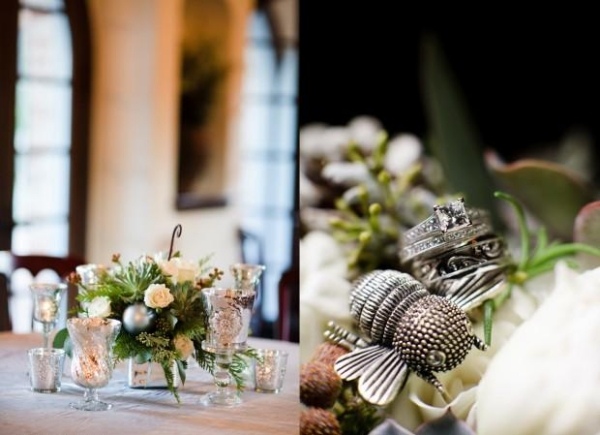 Stôl môžete ozdobiť sezónnymi rastlinnými ozdobami koláž vianočné svadobné nápady dizajnový stôl