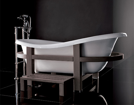 voľne stojace vane s moderným dizajnom z klasického dreva Gruppo Treesse Epoca One Top