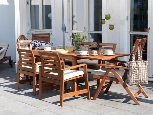 nápady na záhradný nábytok z vonkajšej jedálenskej časti ikea