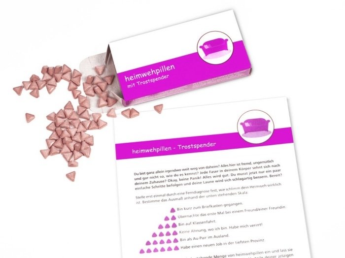 Darčeky na rozlúčku pre priateľov, ktorí odchádzajú do zahraničia-Homesick Pills-Čokoládová mäta Darčeky na rozlúčku-priatelia-zahraničie-pilulky po domove-tablety-čokoláda-mäta